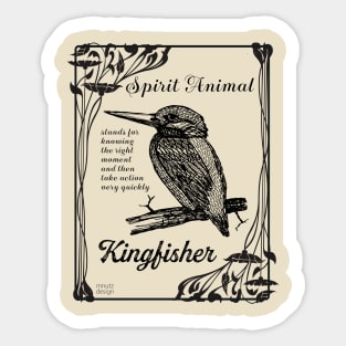 Spirit Animal - Kingfisher - black Sticker